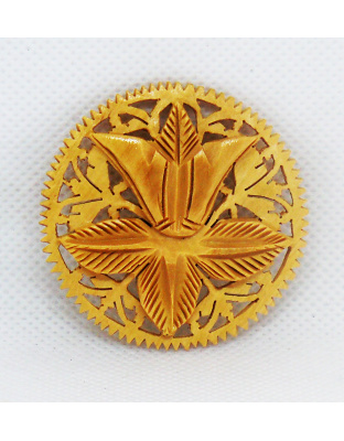 Wooden Tulip flower brooch
