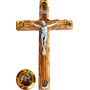Bethlehem olive wood wall crucifix
